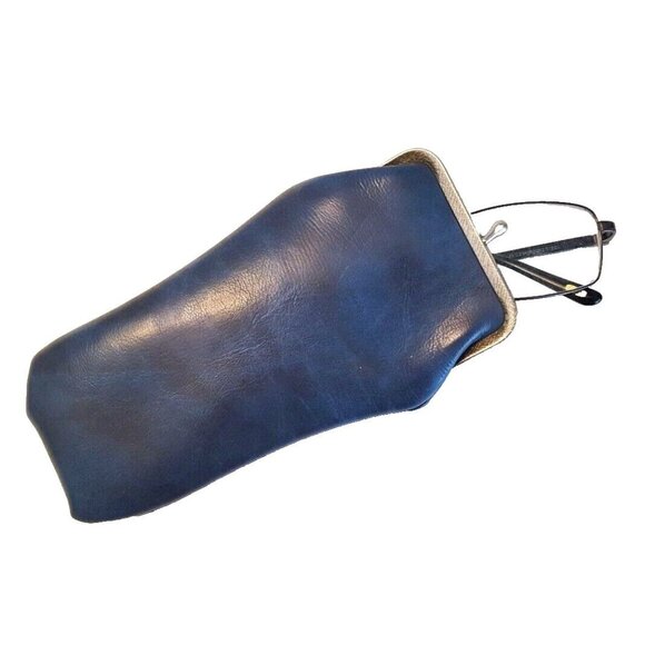 Eyeglasses Sunglasses Reading Glasses Case Kiss Clasp 7 x 4 in Vegan Leather Vtg - Picture 4 of 10